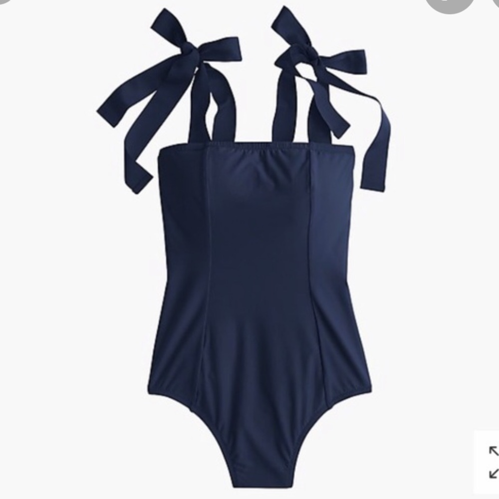 J Crew navy grosgrain ribbon one piece